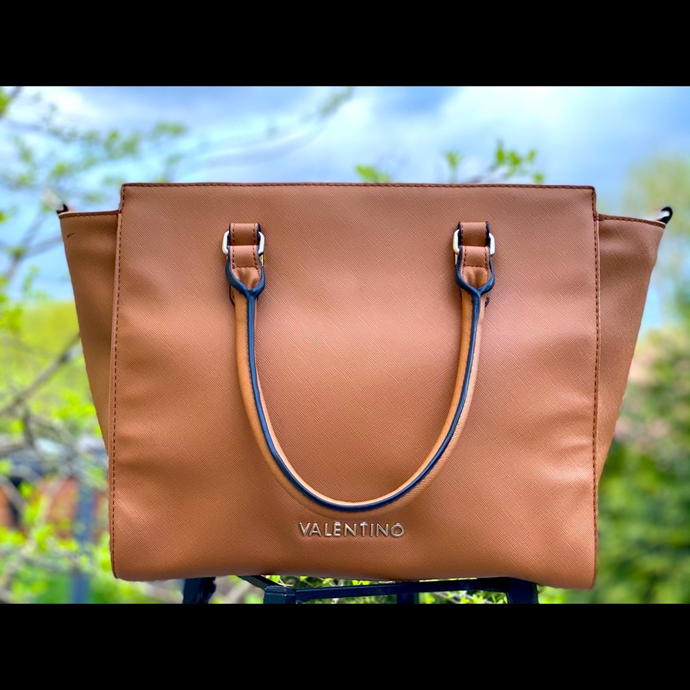 Valentino Tan Calfskin Leather Bag